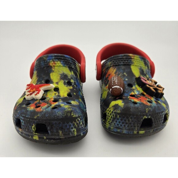 Crocs Kids Classic Clog 6C Black Tie Dye Unisex Water Shoes Slip On Casual - Picture 5 of 13